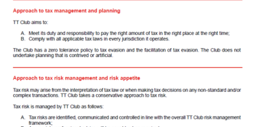 TT Club tax strategy