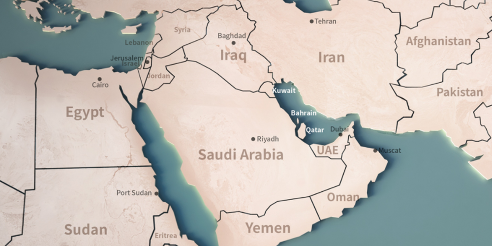 map showing middle east