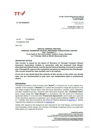 Special General Meeting Circular - September 2026
