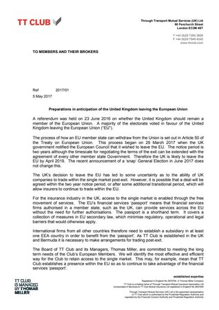 Brexit circular: 5 May 2017